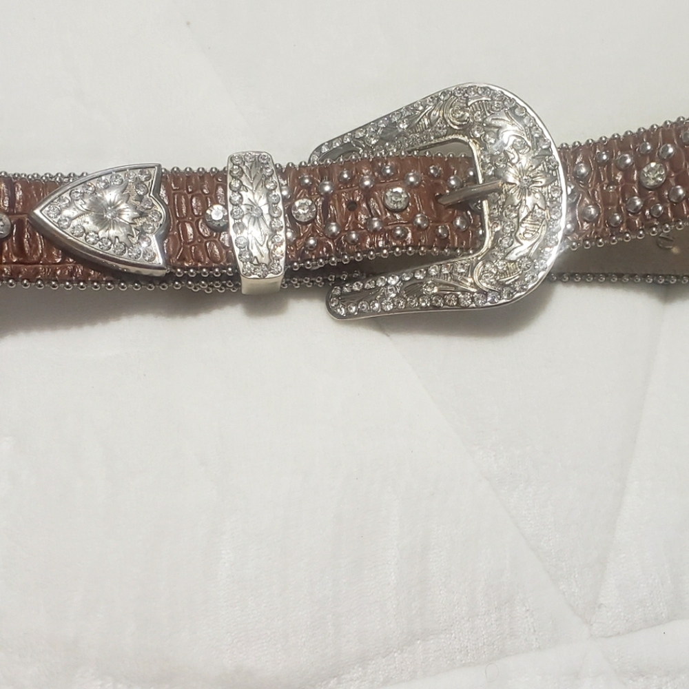 Leather studded belt